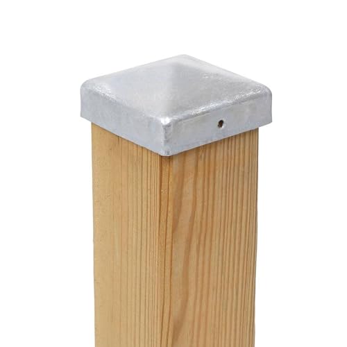 4x Pfostenkappe Pyramide 141 x 141 mm Stahl feuerverzinkt (4) von ROG garden-line