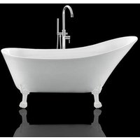 Freistehende Badewanne mit Füßen balmain Löwenfüße weiss 161 cm - Löwenfüße weiss von ROGIER&MOTHES