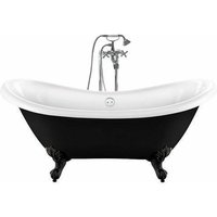 Freistehende Badewanne mit Füßen DARLINGTON SCHWARZ Adlerfüße SCHWARZ 175 cm - Adlerfüße SCHWARZ von ROGIER&MOTHES