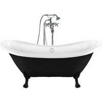 Freistehende Badewanne mit Füßen DARLINGTON SCHWARZ Löwenfüße SCHWARZ 175 cm - Löwenfüße SCHWARZ von ROGIER&MOTHES