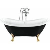 Freistehende Badewanne mit Füßen darlington schwarz Löwenfüße gold 175 cm - Löwenfüße gold von ROGIER&MOTHES