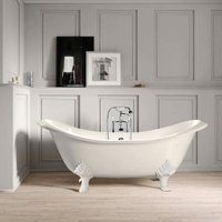 Freistehende Gusseisen Badewanne KINGSTON weiß Füße WEISS 182 cm - Füße WEISS von ROGIER&MOTHES