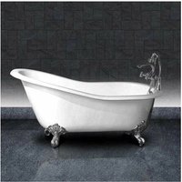 Freistehende Gusseisen Badewanne ashford Füße chrom 146 cm - Füße chrom von ROGIER&MOTHES