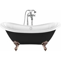 Freistehende Badewanne mit Füßen darlington schwarz Adlerfüße altkupfer 175 cm - Adlerfüße altkupfer von ROGIER&MOTHES