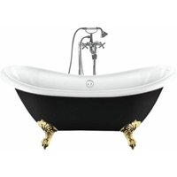 Freistehende Badewanne mit Füßen darlington schwarz Adlerfüße gold 175 cm - Adlerfüße gold von ROGIER&MOTHES