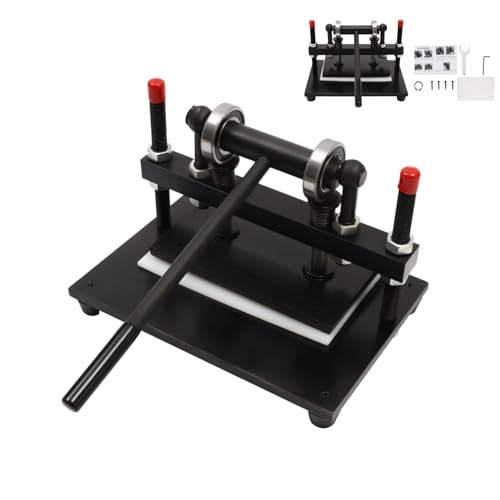 26 * 16cm Leder-Schneidemaschine | Manual Leather Cutter | Steel Plate Press Cutting Embossing Machine | 2T Belastbare Presse Schneiden Stahlplattenpress | Lederschneidemaschine mit Inbusschlüssel von ROGONPDK