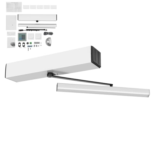 ROGONPDK 120° Automatischer Türöffner Drehtüröffner Kit, Elektrische Türantrieb Max. Türgewicht 100KG, 50W Klappbarer-Türöffner Schließer Schwingtür mit Fernbedienungen(Fernbedienungsbereich: 15m) von ROGONPDK