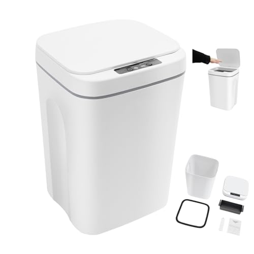 ROGONPDK 16 L Automatisch Mülleimer |Intelligenter Sensor-Mülleimer |Automatik mit Bewegungssensor Abfalleimer & Soft-Close-Deckel |Automatischer Badezimmer-Mülleimer mit Müllsack Aufbewahrungsbox von ROGONPDK