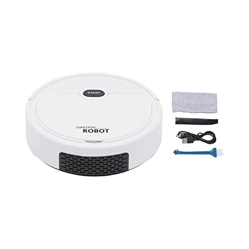ROGONPDK 3-In-1 Roboter Staubsauger | 500pa Saugroboter Kehrroboter | 30mins Automatische Roboterstaubsauger mit Wischfunktion und Absaugstation | Rund Staubsaugerroboter für Tierhaare, Teppiche von ROGONPDK