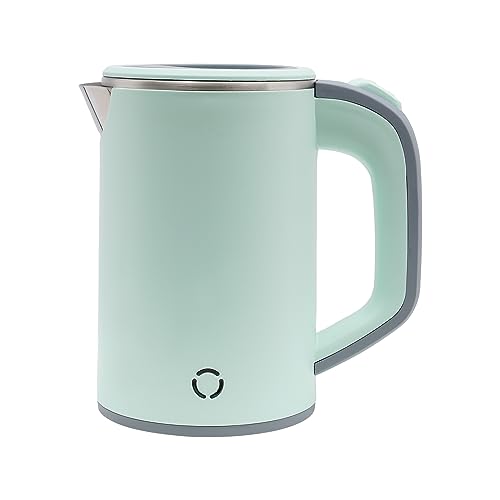 ROGONPDK 800ML Kleiner Wasserkocher, 600W Edelstahl Reisewasserkocher Tragbarer Leise Reise Mini Camping Teekocher, 5 Minuten schnelles Kochen Energieeffizienz - Kettle (Grün) von ROGONPDK
