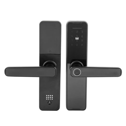 Smart Fingerabdruck-Türschloss |Digitales intelligentes Türschloss mit Biometrisches Türschloss |Fingerabdruckschloss Vielfältig Entsperrung Methode |Elektronisches Schloss mit 2 IC-Karten (Schwarz) von ROGONPDK
