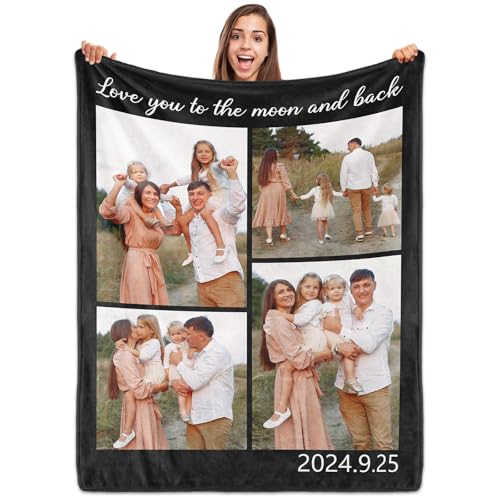 ROHBVMN Personalisierte Decke mit Foto- und Textdruck,Decke personalisiert babydecke, kuscheldecke personalisiert für Freundin, Freund,Ehemann, HD-Druck Foto-Decke fotodecke selbst gestalten von ROHBVMN