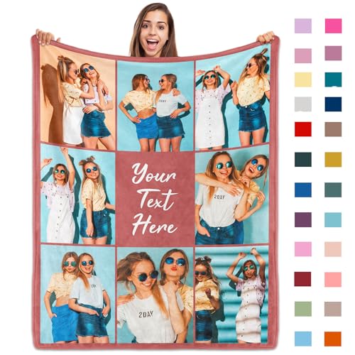 ROHBVMN Personalisierte Decke mit Foto- und Textdruck,Decke personalisiert babydecke, kuscheldecke personalisiert für Freundin, Freund,Ehemann, HD-Druck Foto-Decke fotodecke selbst gestalten von ROHBVMN