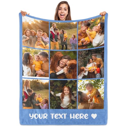 ROHBVMN Personalisierte Decke mit Foto- und Textdruck,Decke personalisiert babydecke, kuscheldecke personalisiert für Freundin, Freund,Ehemann, HD-Druck Foto-Decke fotodecke selbst gestalten von ROHBVMN