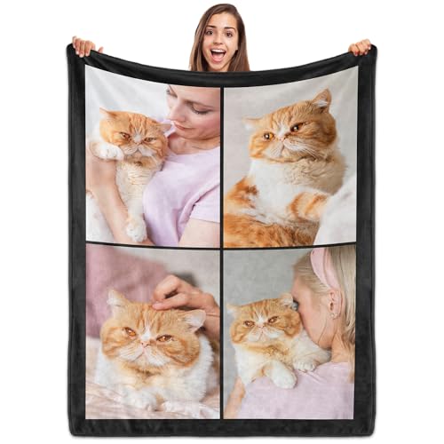 ROHBVMN Personalisierte Decke mit Foto- und Textdruck,Decke personalisiert babydecke, kuscheldecke personalisiert für Freundin, Freund,Ehemann, HD-Druck Foto-Decke fotodecke selbst gestalten von ROHBVMN