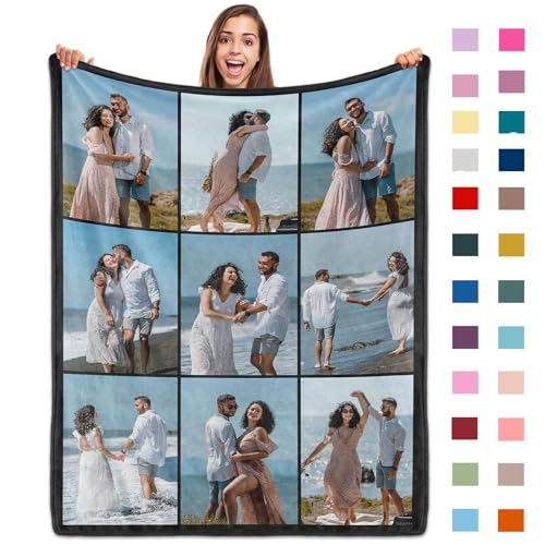 ROHBVMN Personalisierte Decke mit Foto- und Textdruck,Decke personalisiert babydecke, kuscheldecke personalisiert für Freundin, Freund,Ehemann, HD-Druck Foto-Decke fotodecke selbst gestalten von ROHBVMN