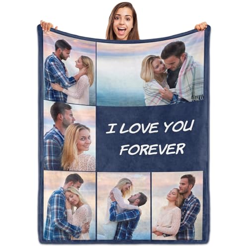 ROHBVMN Personalisierte Decke mit Foto- und Textdruck,Decke personalisiert babydecke, kuscheldecke personalisiert für Freundin, Freund,Ehemann, HD-Druck Foto-Decke fotodecke selbst gestalten von ROHBVMN