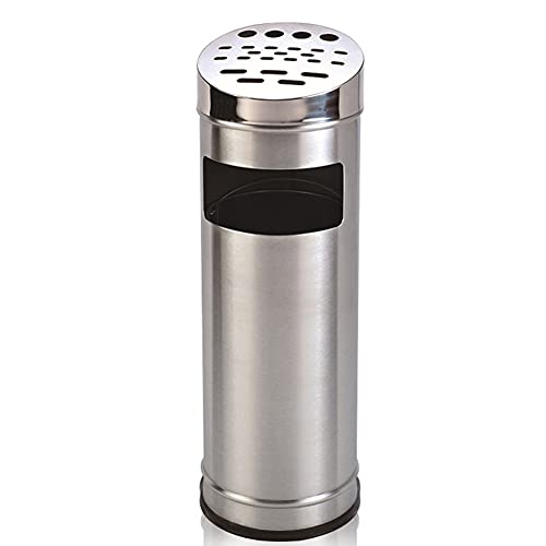 ROHCGHC Aschenbecher an der Wand, Aschenbecher aus Edelstahl, Bodenaschenbecher, modern, stehender Mülleimer Metall, Zigaretten-Aschenbecher, Ständer, for Terrasse, Außenbereich, Hotel(Silver) von ROHCGHC