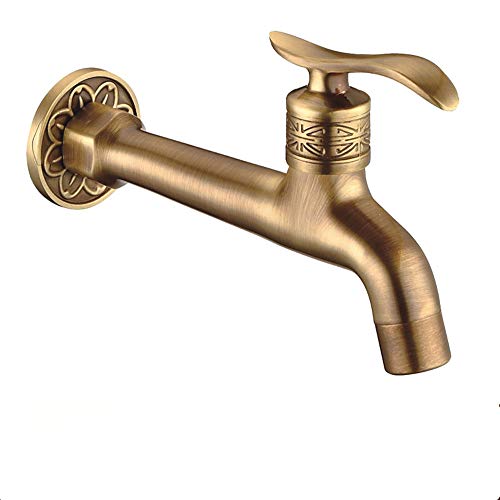 ROHCGHC Wasserhahn. Messing Wasserhahn Kaltes Wasser Bad Mopp Pool Waschmaschine Garten Armaturen(18cM) von ROHCGHC