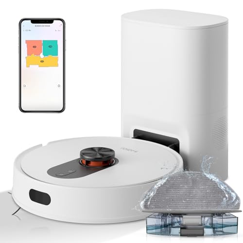 ROIDMI EVE ROOK Saugroboter mit Wischfunktion Absaugstation - 5000Pa Staubsauger Roboter Wisch LiDAR-Navigation Selbstreinigung Automatisch 75 Tage App Sprachsteuerung für Tierhaare Teppiche Hartboden von ROIDMI
