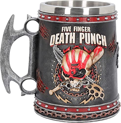 Five Finger Death Punch Rock Band Bierkrug Hergestellt mit Edelstahleinsatz, einem handbemalten Harz, das sowohl für Ihre heißen als auch kalten Lieblingsgetränke perfekt ist. von ROIL