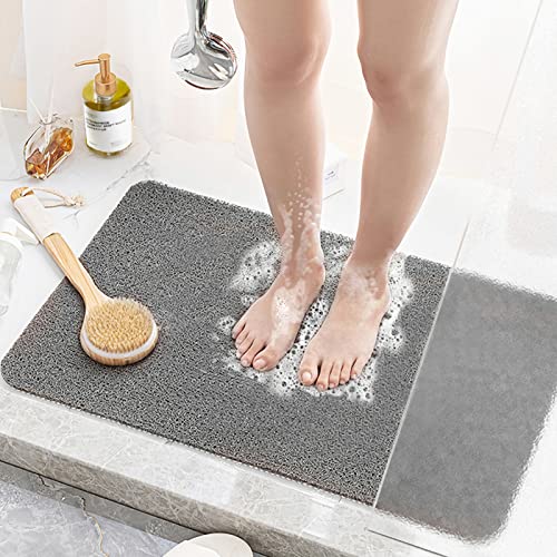 Duschmatte rutschfest, Luffa Strukturierte Duschmatte Waschbar Anti-Rutschmatte mit Ablauflöchern Massage Duschmatten für Nassbereiche Schnell Trocknend (60 x 40 cm) von ROIMOE