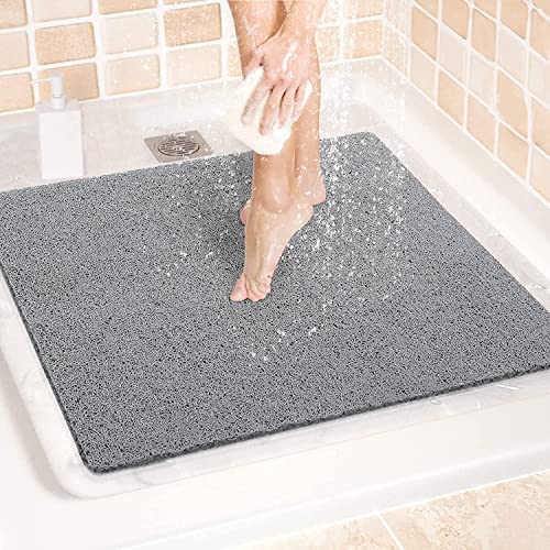 ROIMOE Duschmatte rutschfest Quadratisch, PVC-Luffa Duschmatte Komfort Sicherheits Duschmatten Massage Anti-Rutschmatte für Nassbereiche Schnell Trocknend Leichte Reinigung (53 x 53 cm) von ROIMOE