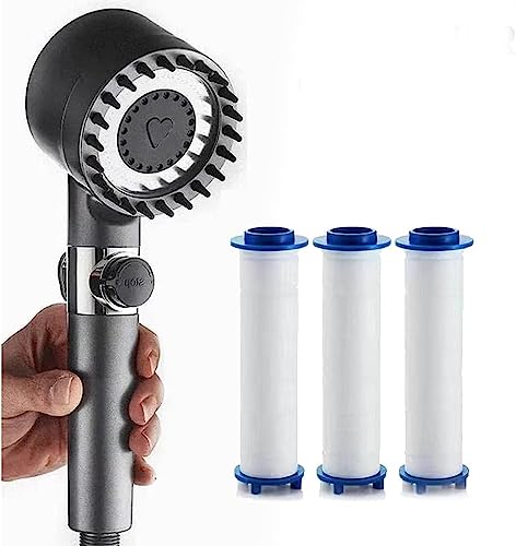 Multifunktionale Massagedusche, 3-Massage- und Schönheitsmodi, multifunktionaler Hochdruckduschkopf, verstellbarer Badezimmerwassersparender Filterduschkopf, PP-Baumwolle von WSADZXC77