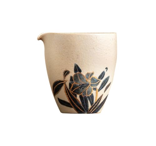 ROJDFCNBW Chinesischer Kung Fu Tee Zeremonie Porzellan Teeka Chinese Kungfu Tea Set Handmade Porcelain Gaiwan Teacup Gongdao Mug Pack of 8(Lily Gongdao Mug) von ROJDFCNBW