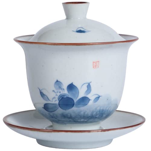 ROJDFCNBW Chinesischer Kung Fu Tee Zeremonie Porzellan Teeka Sancai Ceramic Gaiwan Tea Set 175ml 9.3x11cm von ROJDFCNBW