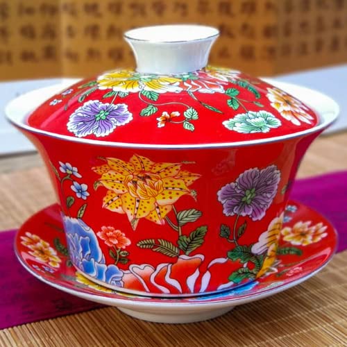 ROJDFCNBW Chinesischer Kung Fu Tee Zeremonie Porzellan Teeka Tea Bowl and Saucer Set 340ml Ceramic 12.5 x 11.5 cm Jingdezhen Kung Fu Tea Ceremony ROJDFCNBW Chinesischer Kung Fu Tee Zeremonie Porzellan Teeka Tea Bowl and Saucer Set 340ml Ceramic 12.5 x 11.5 cm Jingdezhen Kung Fu Tea Ceremony von ROJDFCNBW