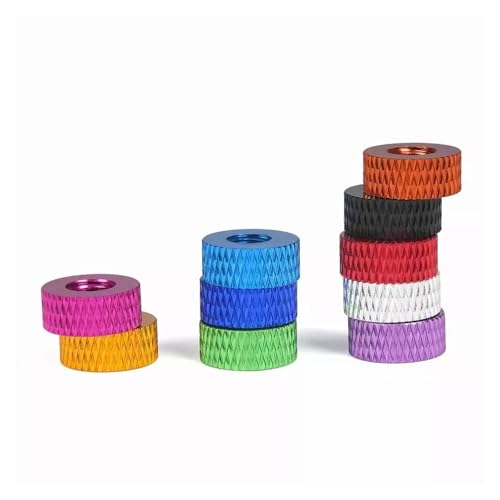 ROJDFCNBW Rändelmuttern aus Messing, 2~5 Stück M2-M4 farbige eloxierte Rändelmutter aus Aluminiumlegierung(Rose Red,M2.5 5Pcs) von ROJDFCNBW