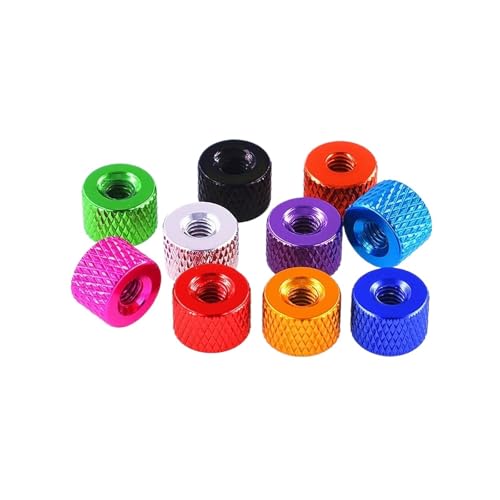 ROJDFCNBW Rändelmuttern aus Messing, 2 Stück M2-M6 Aluminiumlegierung Rändelmutter Handgedreht Rundmutter Pitch 0,4-1mm(Golden Yellow,M2.5 Dia 8 Thick 3) von ROJDFCNBW