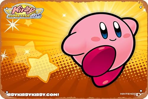 Kirby, Kirby Super Star Ultra Videospiel-Poster, Wandkunst, Dekoration, Retro-Blechschild, 20,3 x 30,5 cm von ROKOL