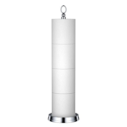 ROLABAM Schwerer Toilettenpapierhalter (mit Reservefunktion), freistehende Toilettenpapieraufbewahrung, Ersatz-Toilettenpapierrollenhalter, Gesamthöhe 57.1 cm, Chrom von ROLABAM