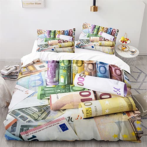 ROLETI Bettwäsche 155x220 Buntes Geld Bettbezüge 3 Teilig Weich und Atmungsaktiv Pflegeleicht Premium Mikrofaser Bettwäsche mit Reißverschluss für Kinder Jugendliche und 2 Kissenbezug 80x80 cm ROLETI Bettwäsche 155x220 Buntes Geld Bettbezüge 3 Teilig Weich und Atmungsaktiv Pflegeleicht Premium Mikrofaser Bettwäsche mit Reißverschluss für Kinder Jugendliche und 2 Kissenbezug 80x80 cm von ROLETI