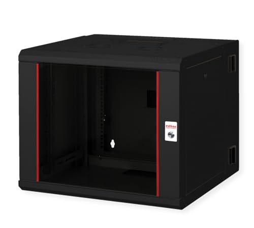 ROLINE 19-Zoll Wandgehäuse Pro 9 HE, 600x600 BxT zweiteilig schwenkbar schwarz von ROLINE
