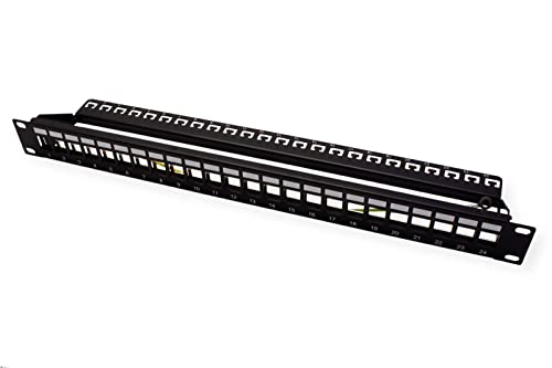 ROLINE 19"-Keystone-Modulträger, 24P., geschirmt, schwarz von ROLINE