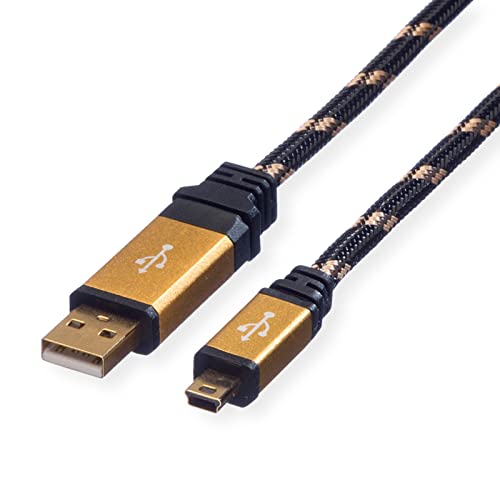 ROLINE GOLD USB 2.0 Kabel, Typ A - 5-Pin Mini, 3 m von ROLINE