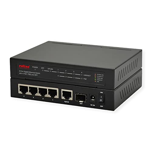 ROLINE Gigabit Ethernet Switch 6 Ports (5X 10/100/1000 + 1x SFP, 4X PoE+) von VALUE