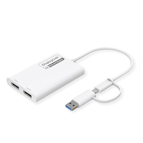 ROLINE Multi-DisplayLink Adapter USB Typ A+C - 2X DP, 4K von ROLINE