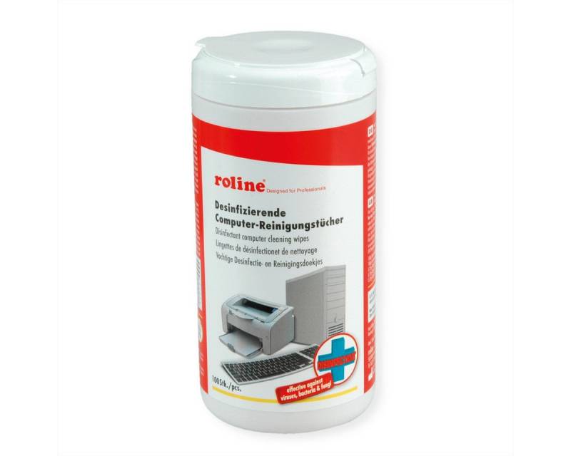 ROLINE Reinigungs-Set Desinfizierende Computer-Reinigungstücher, 100 Stück von ROLINE