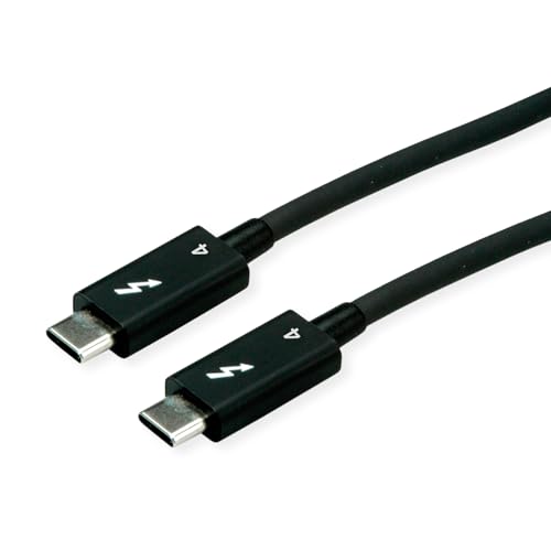 ROLINE Thunderbolt™ 4 Kabel, C-C, ST/ST, 40Gbit/s, 100W, passiv, schwarz, 0,5 m von ROLINE