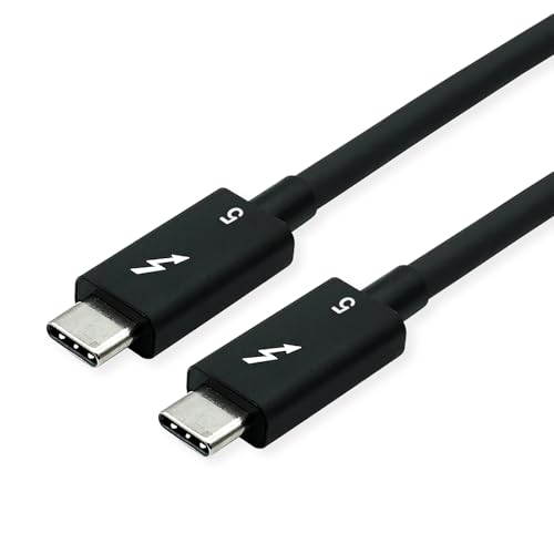 ROLINE Thunderbolt™ 5 Kabel, C-C, ST/ST, 80Gbit/s, 240W, passiv, schwarz, 1 m von ROLINE