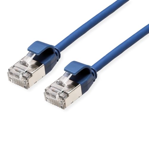 ROLINE U/FTP DataCenter Patchkabel Kat.6A (Class EA), LSOH, Slim, blau, 1 m von ROLINE