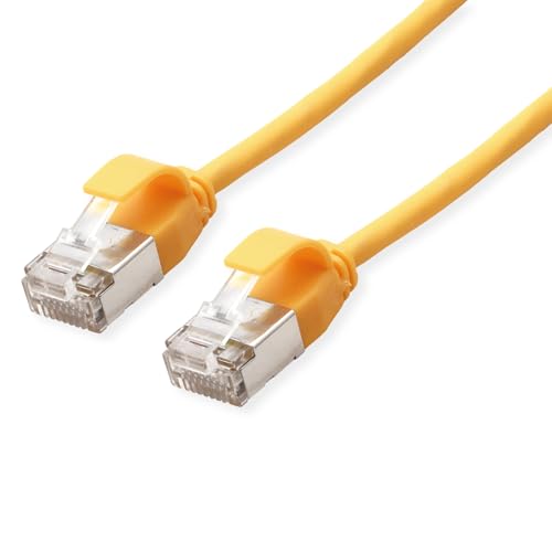 ROLINE U/FTP DataCenter Patchkabel Kat.6A (Class EA), LSOH, Slim, gelb, 0,15 m von ROLINE