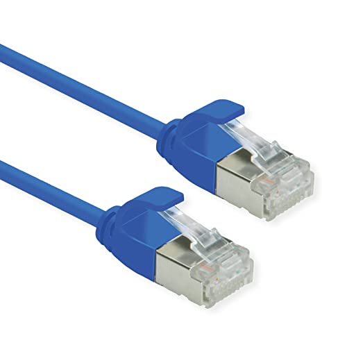 ROLINE U/FTP DataCenter Patchkabel Kat.6A (Class EA), LSOH, Slim, blau, 0,3 m von ROLINE