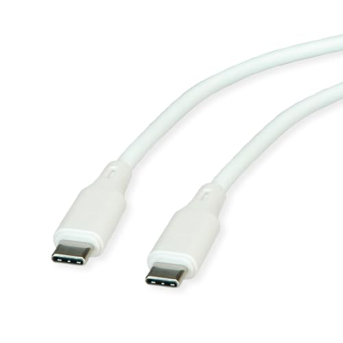 ROLINE USB 2.0 Kabel, Typ C-C, ST/ST, Silikon, 60W, weiß, 1 m von ROLINE