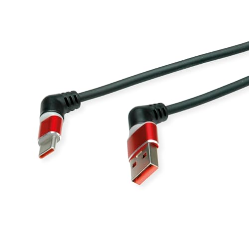ROLINE USB 2.0 Kabel, Typ-C - Typ-A, ST/ST, 360° Rotation, schwarz/rot, 1 m ROLINE USB 2.0 Kabel, Typ-C - Typ-A, ST/ST, 360° Rotation, schwarz/rot, 1 m von ROLINE