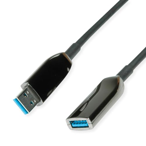 ROLINE USB 3.2 Gen 1 Aktives Repeater Kabel (AOC), ST/BU, schwarz, 15 m von ROLINE